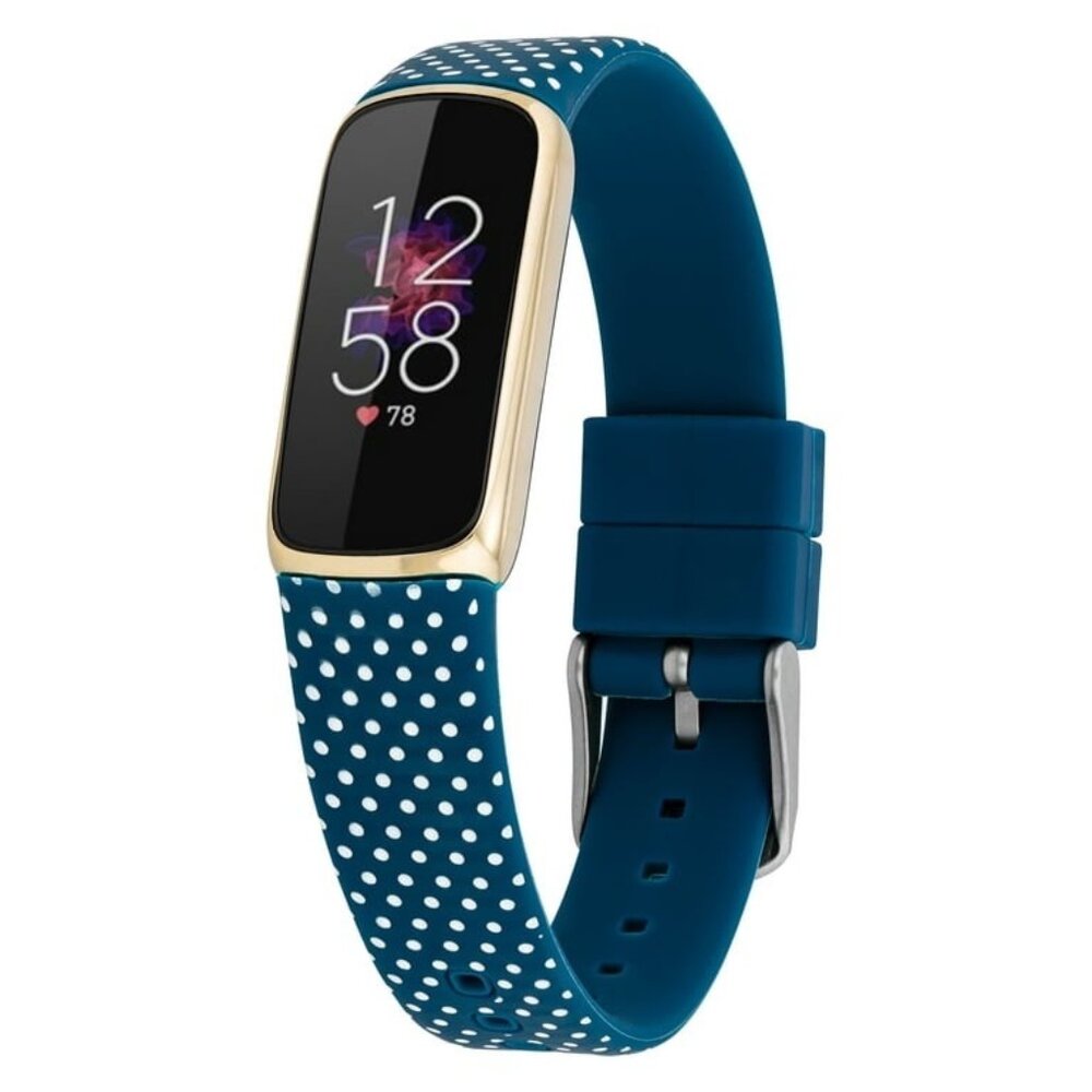 Dabney Lee Fitbit Watch Band Fitbit Luxe Dottie Navy Blue White Polka Dot Band